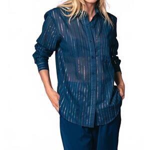 NEW THE SHIRT the boyfriend lurex shirt in navy lurex